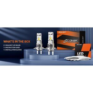 SEALIGHT® S3 H7 LED Headlight Bulbs White 104W 6500K IP68 2PCS New Sealed